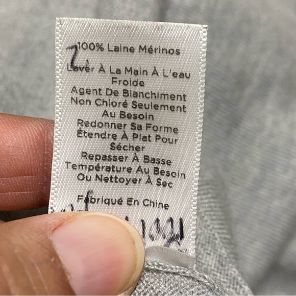 Talbots Cardigan Women’s Size large Gray Pure Merino Wool Duster Cardigan - Picture 9 of 13